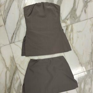 Tiger Mist Taupe Skirt Set